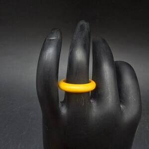 Yellow Bakelite Ring Band Size 5.5 Vintage Plastics